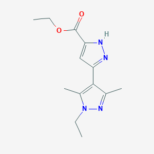 ethyl 1'-ethyl-3',5'-dimethyl-1'H,2H-[3,4'-bipyrazole]-5-carboxylate - 1046800-92-3