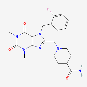 1-[[7-[(2-Fluorophenyl)methyl]-1,3-dimethyl-2,6-dioxopurin-8-yl]methyl]piperidine-4-carboxamide - 893970-33-7