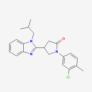 1-(3-chloro-4-methylphenyl)-4-(1-isobutyl-1H-benzo[d]imidazol-2-yl)pyrrolidin-2-one - 847397-38-0