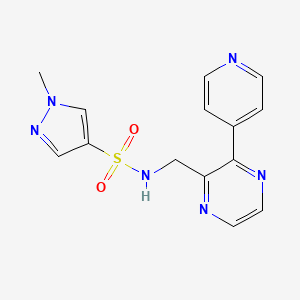 1-methyl-N-{[3-(pyridin-4-yl)pyrazin-2-yl]methyl}-1H-pyrazole-4-sulfonamide - 2097910-36-4