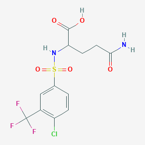 4-Carbamoyl-2-[4-chloro-3-(trifluoromethyl)benzenesulfonamido]butanoic acid - 1008984-80-2