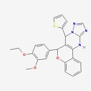 6-(4-ethoxy-3-methoxyphenyl)-7-(thiophen-2-yl)-7,12-dihydro-6H-chromeno[4,3-d][1,2,4]triazolo[1,5-a]pyrimidine - 868147-39-1