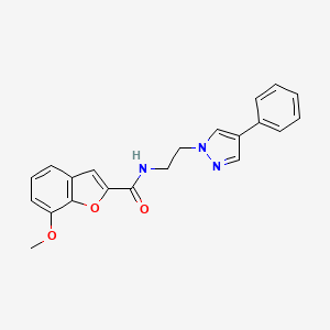 7-methoxy-N-(2-(4-phenyl-1H-pyrazol-1-yl)ethyl)benzofuran-2-carboxamide - 2034368-99-3