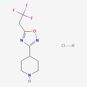 4-[5-(2,2,2-Trifluoroethyl)-1,2,4-oxadiazol-3-yl]piperidine hydrochloride - 1385696-75-2