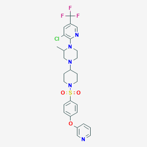 1-[3-Chloro-5-(trifluoromethyl)pyridin-2-yl]-2-methyl-4-{1-[4-(pyridin-3-yloxy)benzenesulfonyl]piperidin-4-yl}piperazine - 2097936-74-6