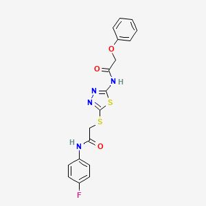 N-(4-fluorophenyl)-2-((5-(2-phenoxyacetamido)-1,3,4-thiadiazol-2-yl)thio)acetamide - 392297-39-1