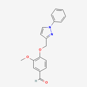 3-Methoxy-4-[(1-phenylpyrazol-3-yl)methoxy]benzaldehyde - 1356725-01-3