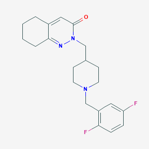 2-({1-[(2,5-Difluorophenyl)methyl]piperidin-4-yl}methyl)-2,3,5,6,7,8-hexahydrocinnolin-3-one - 2097872-11-0