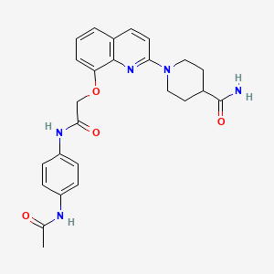 1-(8-(2-((4-Acetamidophenyl)amino)-2-oxoethoxy)quinolin-2-yl)piperidine-4-carboxamide - 921512-32-5