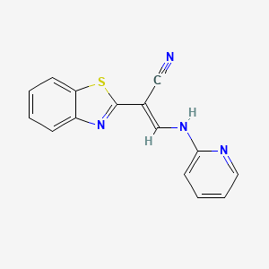 (2E)-2-(1,3-benzothiazol-2-yl)-3-[(pyridin-2-yl)amino]prop-2-enenitrile - 573940-80-4