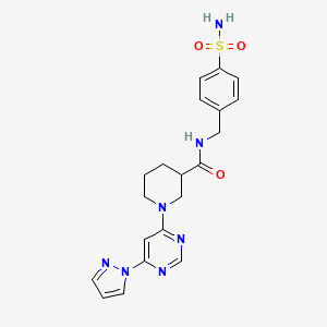 1-(6-(1H-pyrazol-1-yl)pyrimidin-4-yl)-N-(4-sulfamoylbenzyl)piperidine-3-carboxamide - 1334372-77-8