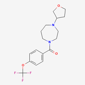(4-(Tetrahydrofuran-3-yl)-1,4-diazepan-1-yl)(4-(trifluoromethoxy)phenyl)methanone - 2320419-69-8