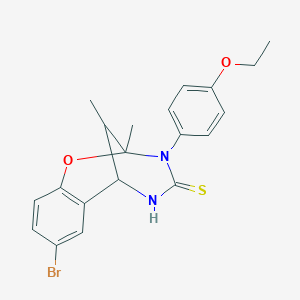 4-bromo-10-(4-ethoxyphenyl)-9,13-dimethyl-8-oxa-10,12-diazatricyclo[7.3.1.0^{2,7}]trideca-2,4,6-triene-11-thione - 1052605-18-1