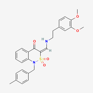 (3E)-3-({[2-(3,4-dimethoxyphenyl)ethyl]amino}methylidene)-1-[(4-methylphenyl)methyl]-3,4-dihydro-1H-2lambda6,1-benzothiazine-2,2,4-trione - 893313-04-7