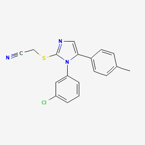 2-((1-(3-chlorophenyl)-5-(p-tolyl)-1H-imidazol-2-yl)thio)acetonitrile - 1206992-23-5