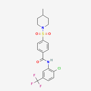 N-(2-chloro-5-(trifluoromethyl)phenyl)-4-((4-methylpiperidin-1-yl)sulfonyl)benzamide - 683765-14-2