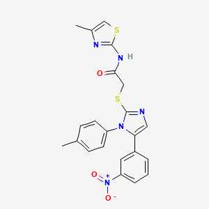 N-(4-methylthiazol-2-yl)-2-((5-(3-nitrophenyl)-1-(p-tolyl)-1H-imidazol-2-yl)thio)acetamide - 1235658-51-1