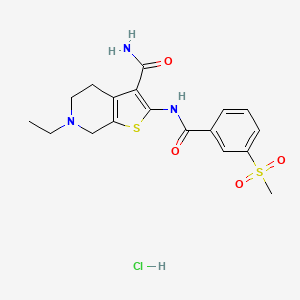 6-Ethyl-2-(3-(methylsulfonyl)benzamido)-4,5,6,7-tetrahydrothieno[2,3-c]pyridine-3-carboxamide hydrochloride - 1215649-82-3