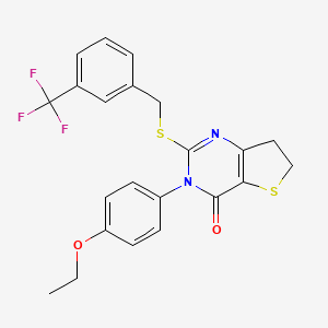 3-(4-ethoxyphenyl)-2-({[3-(trifluoromethyl)phenyl]methyl}sulfanyl)-3H,4H,6H,7H-thieno[3,2-d]pyrimidin-4-one - 686772-72-5