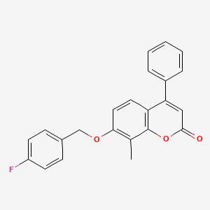 7-((4-fluorobenzyl)oxy)-8-methyl-4-phenyl-2H-chromen-2-one - 329704-13-4