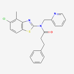 N-(5-chloro-4-methylbenzo[d]thiazol-2-yl)-3-phenyl-N-(pyridin-2-ylmethyl)propanamide - 900006-21-5