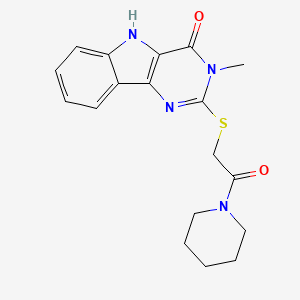 3-methyl-2-((2-oxo-2-(piperidin-1-yl)ethyl)thio)-3H-pyrimido[5,4-b]indol-4(5H)-one - 537667-67-7