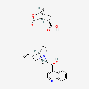 (1R,4R,5R)-3-oxo-2-oxabicyclo[2.2.1]heptane-5-carboxylic acid cinchonidine salt - 1233219-43-6