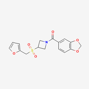 1-(2H-1,3-benzodioxole-5-carbonyl)-3-[(furan-2-yl)methanesulfonyl]azetidine - 1705166-16-0