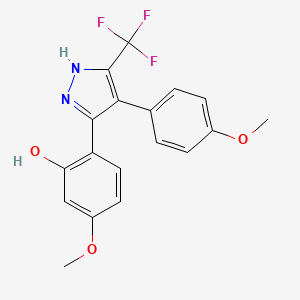 5-methoxy-2-[4-(4-methoxyphenyl)-5-(trifluoromethyl)-1H-pyrazol-3-yl]phenol - 1096543-46-2