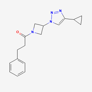 1-(3-(4-cyclopropyl-1H-1,2,3-triazol-1-yl)azetidin-1-yl)-3-phenylpropan-1-one - 2097894-78-3