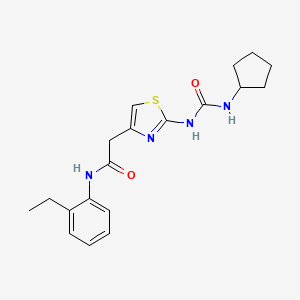 2-{2-[(cyclopentylcarbamoyl)amino]-1,3-thiazol-4-yl}-N-(2-ethylphenyl)acetamide - 921570-96-9