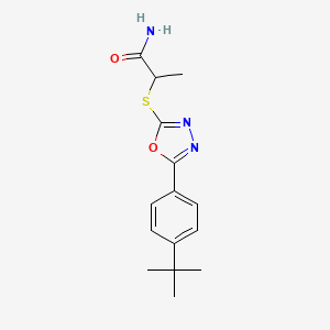 2-{[5-(4-Tert-butylphenyl)-1,3,4-oxadiazol-2-yl]sulfanyl}propanamide - 878925-51-0
