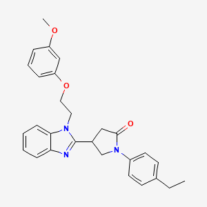 1-(4-ethylphenyl)-4-{1-[2-(3-methoxyphenoxy)ethyl]-1H-1,3-benzodiazol-2-yl}pyrrolidin-2-one - 890639-77-7