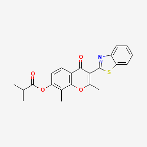 3-(1,3-benzothiazol-2-yl)-2,8-dimethyl-4-oxo-4H-chromen-7-yl 2-methylpropanoate - 384364-65-2