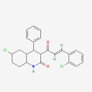 6-chloro-3-[(2E)-3-(2-chlorophenyl)prop-2-enoyl]-4-phenyl-1,2-dihydroquinolin-2-one - 1449373-00-5