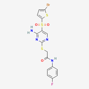 2-({4-amino-5-[(5-bromothiophen-2-yl)sulfonyl]pyrimidin-2-yl}sulfanyl)-N-(4-fluorophenyl)acetamide - 1223836-61-0