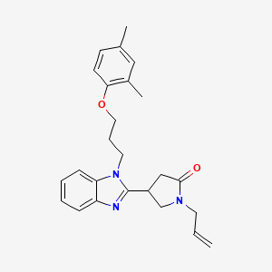 1-allyl-4-(1-(3-(2,4-dimethylphenoxy)propyl)-1H-benzo[d]imidazol-2-yl)pyrrolidin-2-one - 878692-57-0