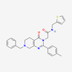 2-[7-benzyl-2-(4-methylphenyl)-4-oxo-3H,4H,5H,6H,7H,8H-pyrido[3,4-d]pyrimidin-3-yl]-N-[(thiophen-2-yl)methyl]acetamide - 1207056-16-3