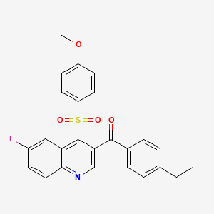 3-(4-ETHYLBENZOYL)-6-FLUORO-4-(4-METHOXYBENZENESULFONYL)QUINOLINE - 866895-71-8