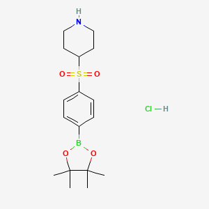 4-[4-(Tetramethyl-1,3,2-dioxaborolan-2-yl)benzenesulfonyl]piperidine hydrochloride - 2304634-02-2