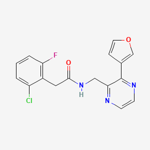2-(2-chloro-6-fluorophenyl)-N-((3-(furan-3-yl)pyrazin-2-yl)methyl)acetamide - 2034236-60-5