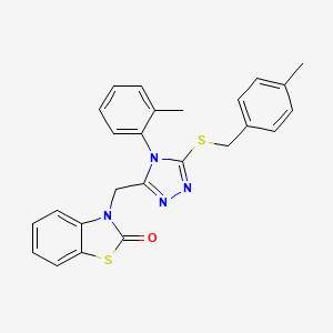 3-((5-((4-methylbenzyl)thio)-4-(o-tolyl)-4H-1,2,4-triazol-3-yl)methyl)benzo[d]thiazol-2(3H)-one - 847403-01-4