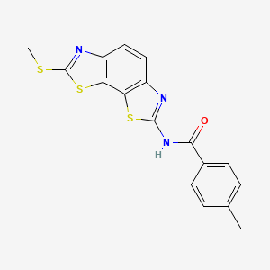 4-methyl-N-[11-(methylsulfanyl)-3,12-dithia-5,10-diazatricyclo[7.3.0.0^{2,6}]dodeca-1(9),2(6),4,7,10-pentaen-4-yl]benzamide - 477503-21-2