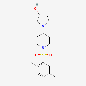 1-(1-((2,5-Dimethylphenyl)sulfonyl)piperidin-4-yl)pyrrolidin-3-ol - 1448133-59-2