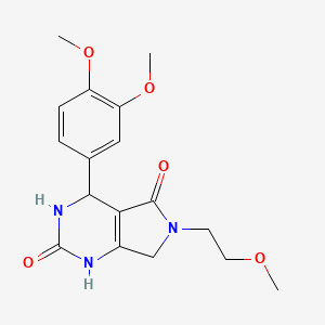 4-(3,4-dimethoxyphenyl)-6-(2-methoxyethyl)-3,4,6,7-tetrahydro-1H-pyrrolo[3,4-d]pyrimidine-2,5-dione - 899942-99-5