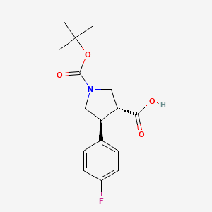 trans-1-(Tert-butoxycarbonyl)-4-(4-fluorophenyl)pyrrolidine-3-carboxylic acid - 1218764-11-4