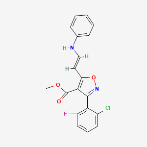 methyl 3-(2-chloro-6-fluorophenyl)-5-[(E)-2-(phenylamino)ethenyl]-1,2-oxazole-4-carboxylate - 338417-56-4