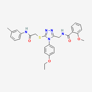 N-((4-(4-ethoxyphenyl)-5-((2-oxo-2-(m-tolylamino)ethyl)thio)-4H-1,2,4-triazol-3-yl)methyl)-2-methoxybenzamide - 394224-06-7
