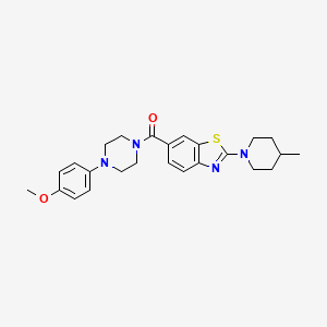(4-(4-Methoxyphenyl)piperazin-1-yl)(2-(4-methylpiperidin-1-yl)benzo[d]thiazol-6-yl)methanone - 906258-69-3