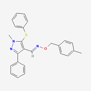 1-methyl-3-phenyl-5-(phenylsulfanyl)-1H-pyrazole-4-carbaldehyde O-(4-methylbenzyl)oxime - 321998-31-6